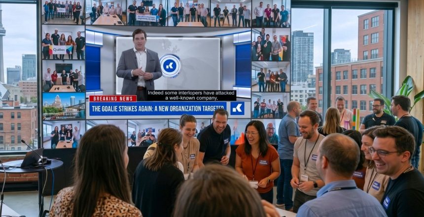 Multi-site team building activity – intro video shown to all teams through a video call